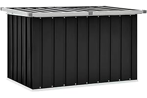 Tidyard Baule Casetta da Giardino per Esterno in Acciaio Zincato Verde/Antracite/Grigio,Contenitore da Giardino per Esterno in Acciaio,Casetta Attrezzi da Giardino per Esterno in Acciaio Zincato