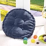 Die Druckentlastung Rethinkso Tatami Sitzkissen Kord runde Kissen Baumwollkissen Baumwolle Haus Bürostuhl Kissen (Dark Blue)