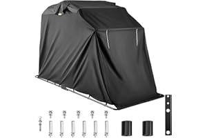 FlowerW Standard L Size Motorcycle Shelter Mobility Scooter Cover, Rain Protect 600D Fabric Ventilation Motorcycle Shelter Cover Anti-UV with Quenched Steel Frame Oxford Carry Bag