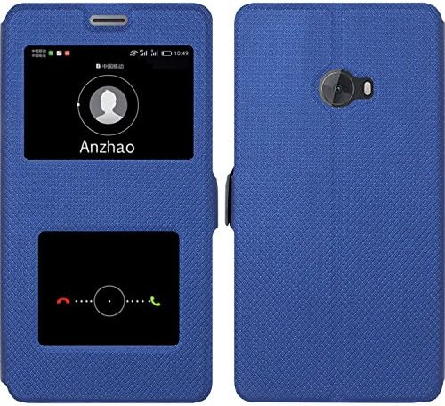 Xiaomi Mi Note 2 Case , Anzhao [View Window] Flip Case Cover with Kickstand [Magnetic Closure] for Xiaomi Mi Note 2 (Blue)