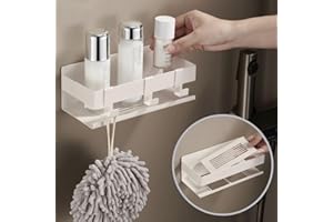 DEKAZIA® mensola doccia bianco beige mensola bagno mensole bagno porta sapone portasapone doccia porta shampoo doccia accessori bagno senza forare porta oggetti per bagno porta bagnoschiuma da doccia