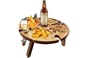 Roundsky Table de Pique-Nique Portable Pliable, Pliable en Plein air, Table de Camping, Petite Table de Pique-Nique à vin, Petite