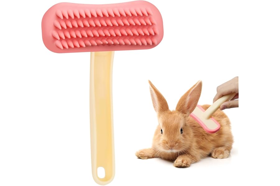 Rabbit Brush, Soft Silicone Small Animal Massage Comb, Practical Bunny Brush for Grooming, Bunny Grooming Kit Supplies Suitable for Cats Puppies & Other Pets