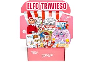 BELROS Pack Navidad. Incluye Peluche Elfo, Surtido Chocolates. 500gr. Regalo Consola Rosa. Baston Dulce. Regalos Navideños. Celebraciones. Ideal Amigo Invisible. Regalo para Niños