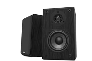 LONPOO LP-42 Coppia Diffusori da Scaffale Passivo - Hi-Fi Legno Altoparlante 75W RMS, Tweeter 1" & Woofer 4" in fibra di carbonio, 4-8 Ohm