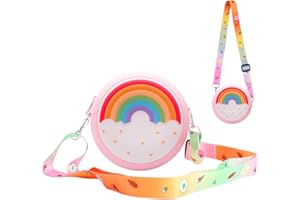 Heiqlay borsa bambina tracolla Borse bambine e ragazze borsa tracolla ragazze borsette per ragazze, Arcobaleno, borsetta per bambini con motivo avocado, silicone, 1pz