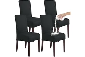 SHENGYIJING Stretch Set of 2 or 4 or 6 Waterproof Dining Chair Covers for Dining Room, Removable and Washable Chair Protector Seat Covers for Hotel, Wedding, Kitchen