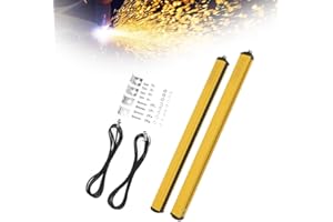 ACOGEDOR DC10-30V Interruttore sensore barriera fotoelettrica, interruttore sensore barriera fotoelettrica serie A di alta qualità, griglie luminose gialle di sicurezza,con griglia di protezione(12 beams)