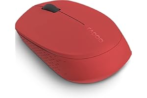 Rapoo M100 Mysz Optyczna Bezprzewodowa (wyposażona w 3 przyciski, ciche klikanie, Komputerowa, do laptopa, USB, Interfejs Bluetooth, z WiFi 2,4 GHz, 1300 DPI, Oburęczna) czerwona
