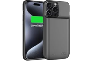 YISHDA Batteriefach für iPhone 15 Pro max/15 Plus 8500mAh Schlankes tragbares Schutz- und Ladefach Kompatibel mit iPhone 15 Pro max/15 Plus (6,7 Zoll) mit wiederaufladbarem Extended Battery Pack Schwarz