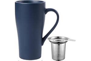 Arawat Grande Tasse 500 ML Tasse à thé avec Couvercle et passoire Céramique Tasse à café avec cuillère & Soucoupe Tasse à café Tasse drôle Cadeau d'anniversaire Tasse à café