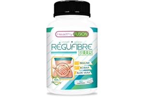 HEALTHY FUSION Prébiotique avec Aloe Vera et Inuline | 10 milliards d'UFC | Régule le transit intestinal et améliore la digestion | Effet détox | Prévient la constipation | 60 comprimés