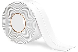 RUSOZ Joint Salle de Bain Blanc,Ruban Etancheite Adhesif Imperméable Bande d Etancheite Salle de Bain Anti-moisissure 3.2mx38mm avec aide adhésive pour Les Salles de Bains, Les Cuisines et Les Toilettes