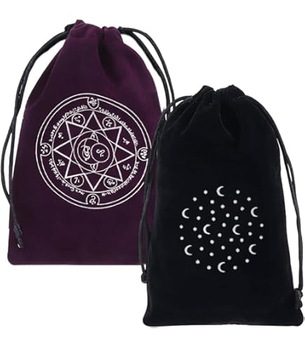 CREATCABIN 2 Sac Rangement Velours Pour Cartes Tarot Pentacle