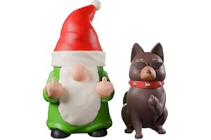 CUNTAUK Divertente gnomo ornamentale a dito medio, statua di gnomi da giardino, mini strani insoliti ornamenti natalizi per giardino, cortile, prato, decorazione per la casa e regali a forma di gnomo