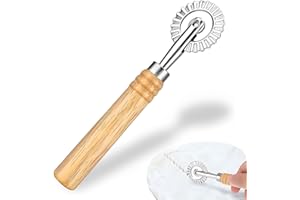 Roulette Coupe Pate Patisserie, XURJUMI Roulette Raviolis avec Manche en Bois Coupe-Ravioli Pizza Boulette Dentelle Fabrication Rouleau Coupe-Pâte Outil Coupe-Pâtisserie