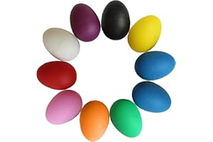 HELWEET Eier Maracas, Musical Egg Shaker, Percussion Musikintrument, Rassel Eier, Geeignet für Musik Aktivitäten, Begleitung, 10 Stück, Zufällige Farbe