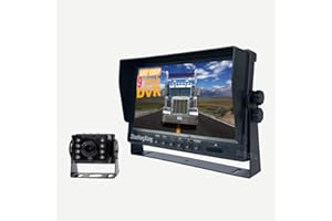 ZHANHONGXIANG HD 1080P Car Rear Reversing Camera 9" DVR Monitor Kit, 8 IR LED AHD Truck Reverse Rear view Camera + 9 inch 2-Split IPS Screen with 4 Pin 5m/15m Long Cable for 12V-24V Bus Trailer Camper Motohome