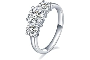 Mejewri Moissanite Engagement Rings 925 Sterling Silver Rings Promise Wedding Rings for Women 1CT/2CT H-V