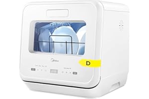 Midea Mini Geschirrspüler mit Wassertank, Freistehend Tischgeschirrspüler mit 6+3 Programme, Touch Control, Startverzögerung, Babypflege, Früchte waschen, Spülmaschine Klein für Wohnungen, Camping