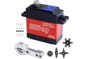 Jun-Saxifragelec Servo Motor Metal Gear Digital Servo, carcasa de aluminio para dispositivos inteligentes y casas, robots, drones, etc. (High Torque)