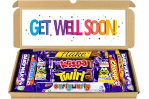 SWEETIE BOUQUETS Get Well Soon Gift - Chocolate Hamper, Letterbox Chocolate Gift Box of 10 Fullsize Cadbury Dairy Milk Chocolate bars, Ideal Gifts For Women & Gifts For Him (Get Well Soon)