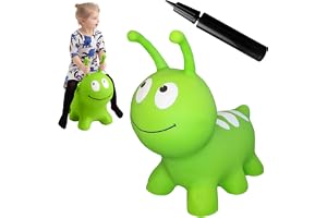 GERARDO'S Toys Jumpy hoppdjur Wurmi grön – hoppdjur från 1 år – uppblåsbara djur för inomhus och utomhus – inklusive luftpump