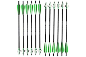 ZSHJGJR 6/12pcs Crossbow Arrows with Broadhead for Crossbow 16 Inch Crossbow Bolt Arrows Suitable for Outdoor Hunting