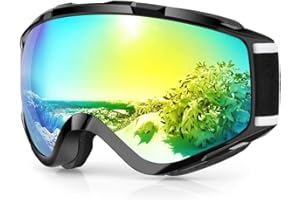 findway Ski Goggles, Skiing Goggles For Snowboard Jet Snow, For Women Men Ladies Youth Teen OTG Over Helmet Compatible, Anti-fog 100% UV Protection, Anti-glare Ski Goggles, For Skiing Snowboarding