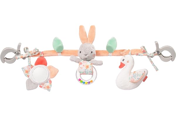 Fehn Chaîne de poussette Le Lac des cygnes - À suspendre facilement à la poussette, au siège auto, au lit, au berceau, à l'arche d'éveil pour les bébés et les tout-petits dès la naissance