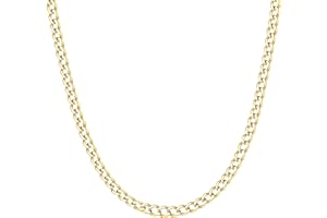 Roheafer Chaîne Collier Cubain Homme en Acier Inoxydable 3.5mm/5mm Collier Gourmette pour Homme Femme Plaqué Or 18K Collier Chaîne Cubaine Plate Bijoux Cadeau de Garçons de Chaîne Italienne 41-76 cm