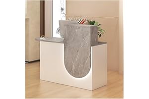 ZHENGQIAN Comptoir de Caisse Magasin,avec Lumière,Comptoir d'accueil avec Tiroirs Verrouillables,Élargir Le Bureau,pour Salon Salle de réception Caisse Lobby,Meuble de Bureau(A,LEFT-100cm/39.4in)