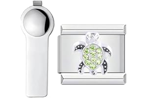 VLYX Personalized Marine Life Charm – 9mm Stainless Steel Italian Link Bracelet Accessory with Installation Tool