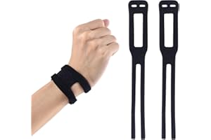 DOCEPERT TFCC Wrist Brace 2 Pack Adjustable Wrist Support Breathable Thin Sports Wrist Brace Designed for Basketball, Fitness, Yoga and Weightlifting, One Size (Black)
