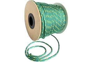 BK Shop Polypropylene Rope 6 mm x 100 m - Braided Cord PP Green - Waterproof Rope with Core - UV-Resistant Pull Rope - Polypropylene Cord for Construction, Traffic, Sailing and Water Sports