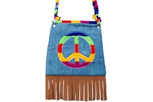 Boland 44519 - Bolso Peace, bolso de hombro, hippie, flower power, accesorio, años 60, fiesta de lema, carnaval