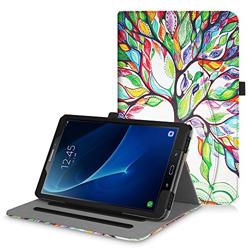 Fintie Samsung Galaxy Tab A 10.1 Hülle - [Eckenschutz] Multi-Winkel Betrachtung Folio Stand Schutzhülle Cover Case Tasche mit Dokumentschlitze, Standfunktion, Auto Wake / Sleep für Samsung Galaxy Tab A 10,1 Zoll T580N / T585N Tablet (2016 Version), Liebesbaum