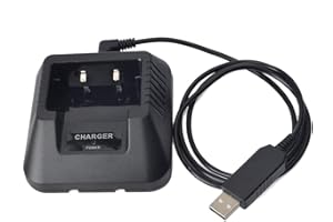 HYS Walkie Talkie Battery Charger USB Charging Cable Replacement for Baofeng UV-5R UV-5RE DM-5R Two Way Radio