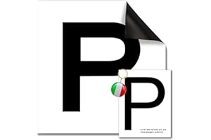 Autodomy P Principiante Magnetica Realizzata in Vinile Set 2 Pezzi Anteriore + Posteriore | P di Principiante per Auto Installazione Facile | P per Neopatentati Omologata | Lettera P Principiante
