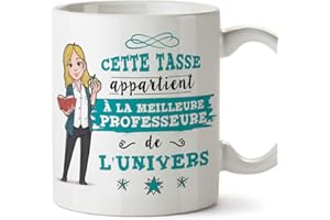 Mugffins Professeure Tasses Originales de café et Petit-déjeuner à Donner Travailleurs Professionnels - Cette Tasse Appartient à la Meilleure Professeure de l'univers - Céramique 350 ML