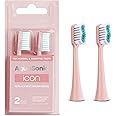 AquaSonic Icon Replacement Brush Heads | Compatible with AquaSonic Icon Toothbrush | 2 Brush Heads | for Normal & Sensitive Teeth (Blush)