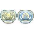 Philips Avent Ultra Air Soother - 2 x Light, Breathable Baby Soothers for Babies Aged 0‑6 Months, BPA-Free with Steriliser Carry Case (Model SCF085/58)