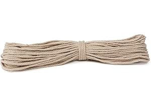 Meidansini Jute Rope, Natural Hemp Rope, DIY Twisted Manila Rope for Crafts, Gardening, Climbing, Hammock, Nautical, Tug of War, Railing, Indoor and Outdoor Decoration (8 mm x 30 m)