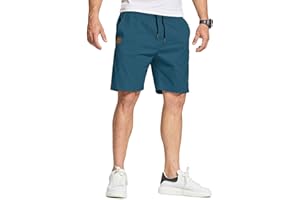 JustSun Short Homme Ete Coton Chino avec Poches Taille Elastique Short Court Homme