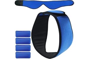 VIBINHO Bolsa de Hielo para Muelas del Juicio con Banda de Compresión, 4 Bolsa Gel Reutilizable Frío y Calor el del Mandíbula, Cara, Cabeza, Barbilla, para Frío y Calor, Azul