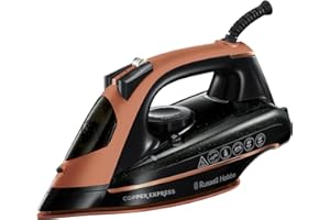 Russell Hobbs Steam Iron - Copper Infused soleplate, 150g Steam Shot, 40g Continuous Steam, Vertical steam function,Self-clean, Anti-calc and Anti-drip function, 2m cord, 2600W) Copper Express 23975