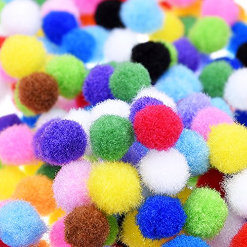Outus Pompons für Handwerkmachen und Hobbybedarf, 8 mm, 1000 Stück, Mehrfarbig - 2