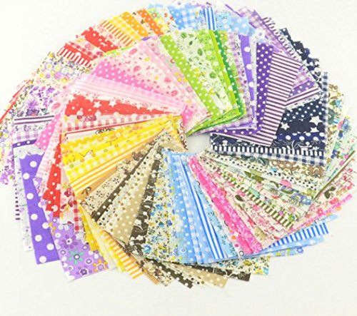 50 tessuti decorativi di 10 x 10 cm 50 motivi per Scrapbooking, Cucito, Scrapbooking, Patchwork, muñecos de Trapo, ghirlande cuscini, asciugamani... di Open Buy