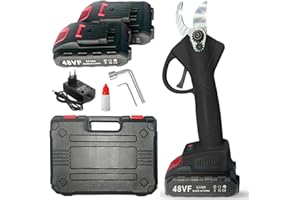 BYCO Forbici da Potatura Elettriche con 2 Batterie da 48V e Valigetta, Cesoie Portatili Professionali – Taglio Preciso e Assistenza Batteria Immediata (Nero)