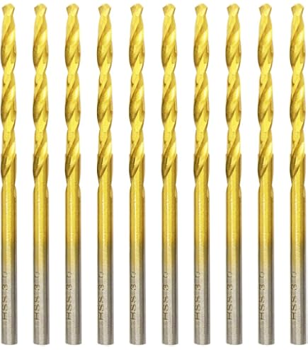 Lot De 10 Forets Métaux HSS Tivoly TSX Série Courte - Diamètre 5 Mm, Longueur 86 Mm, Queue Cylindrique